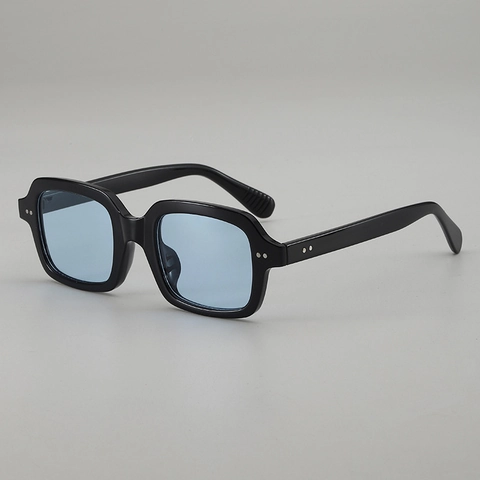 Lunettes De Soleil Rétro À Monture Carrée Protection UV400 Monture PC Verres AC Avec Rivets Métalliques Pour Hommes Femmes