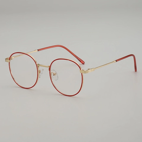 Retro Ronde Brilmontuur Metaal Simpel Vintage Optische Bril Voor Heren Dames Heldere Glazen