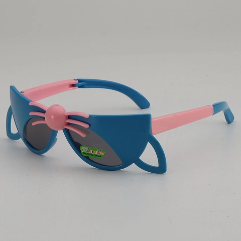 Kids Cartoon Cat Face Folding Sunglasses PC Frame AC Lens UV400 Polarized Protective Eyewear For Boys Girls