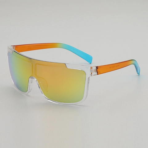Übergroße Shield Sonnenbrille UV400 Integrierte Spiegelgläser PC Rahmen Sportliche Mode Brille Für Autofahren Radfahren