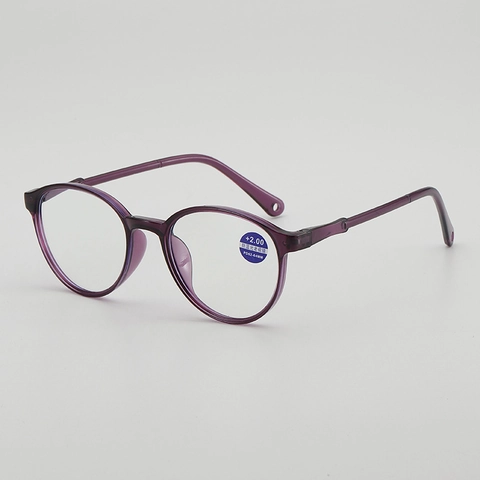 Occhiali Da Lettura Rotondi Retro Anti Luce Blu Montatura PC Lente AC Leggeri Moda Per Anziani Uomini Donne