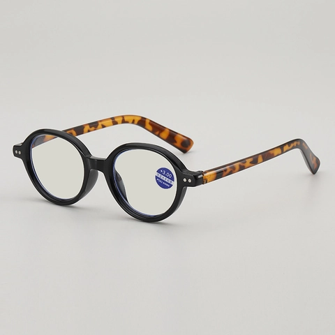 Occhiali Da Lettura Retro Montatura Rotonda Anti Luce Blu Aste Tartarugate Eleganti Occhiali In PC Per Donna