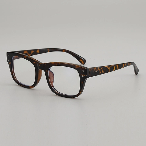 Men Women Retro Square Optical Glasses Frame Anti Blue Light PC Rivet Eyewear Vintage Fashion Plain Lens Eyeglasses