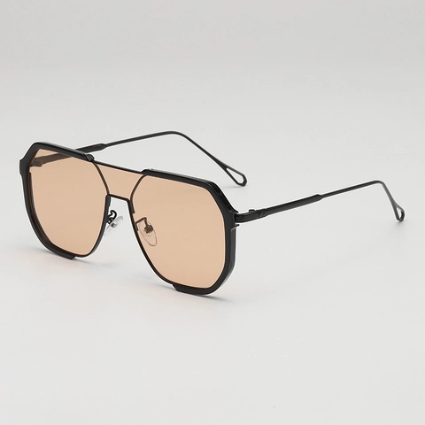 Gafas De Sol Piloto Geométricas Extragrandes Montura De Metal Doble Puente Protección UV400 Conducción Moda Unisex