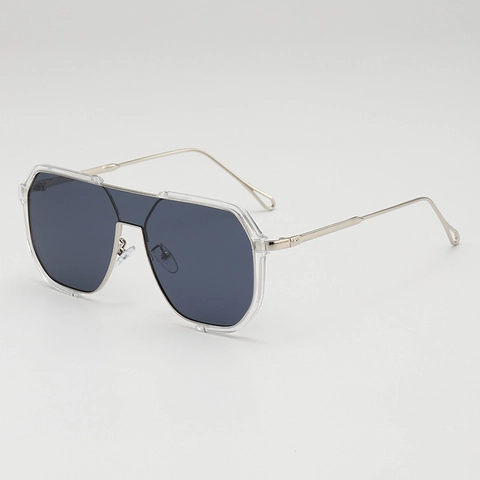 Gafas De Sol Piloto Geométricas Extragrandes Montura De Metal Doble Puente Protección UV400 Conducción Moda Unisex