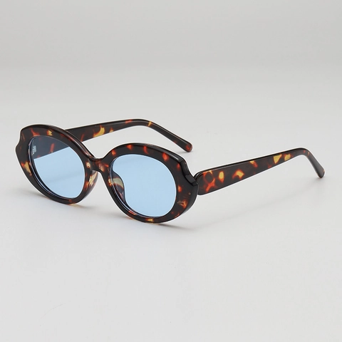 Retro Oval Sunglasses UV400 Protection Plastic Frame Wavy Edge Eyewear For Women Men Outdoor Travel Fashion Accessories