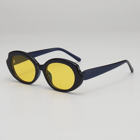 Retro Oval Sunglasses UV400 Protection Plastic Frame Wavy Edge Eyewear For Women Men Outdoor Travel Fashion Accessories