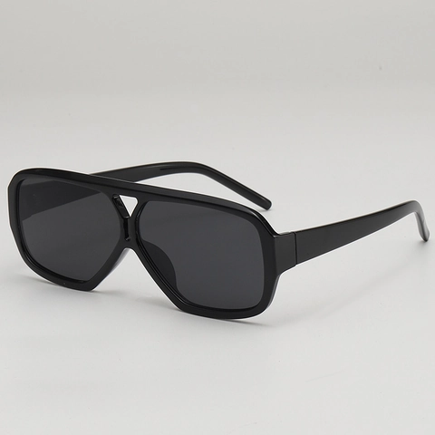 Lunettes De Soleil Pilote Rétro Vintage Monture PC Double Pont Protection UV400 Grand Cadre Mode Pour Femmes Hommes