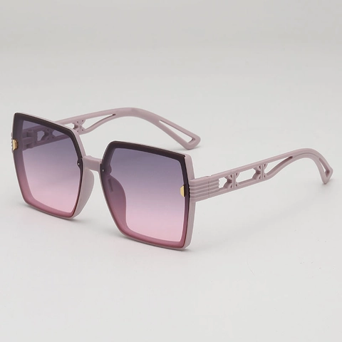 Oversized Square Sunglasses For Women PC Frame AC Lens UV400 Protection Fashion Retro Hollow Temple Design