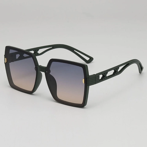 Oversized Square Sunglasses For Women PC Frame AC Lens UV400 Protection Fashion Retro Hollow Temple Design
