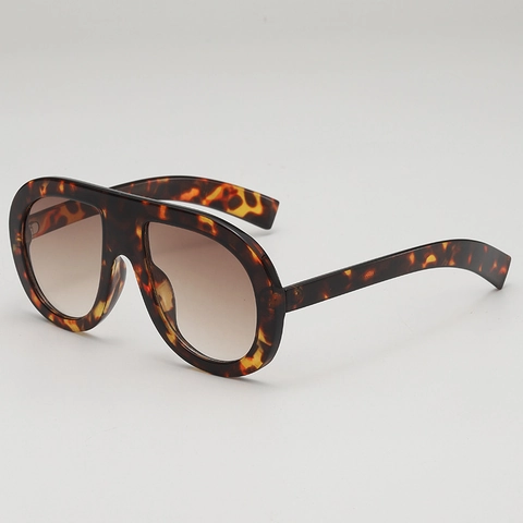 Oversized Flat Top Zonnebril Aviator Vintage UV400 Bescherming PC Frame Mode Voor Mannen Vrouwen