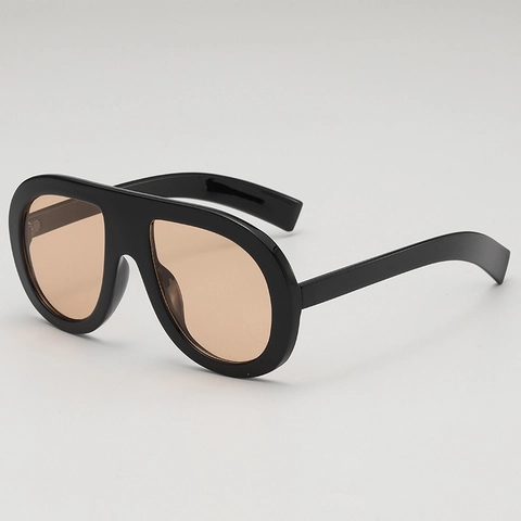 Oversized Flat Top Zonnebril Aviator Vintage UV400 Bescherming PC Frame Mode Voor Mannen Vrouwen