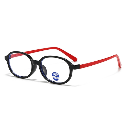 Kids Blue Light Blocking Glasses Retro Oval PC Frame Candy Color Anti Eyestrain Computer Eyewear Boys Girls Clear Lens