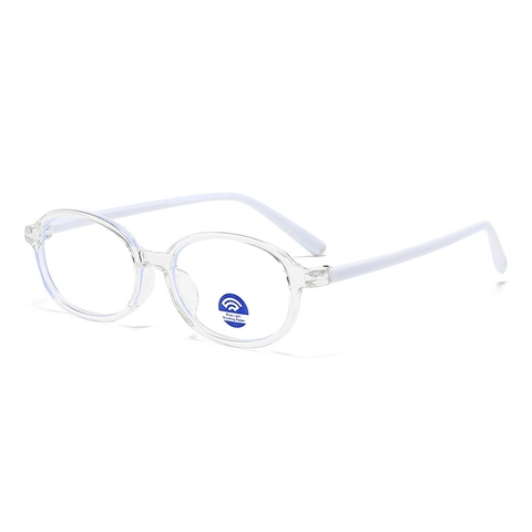 Kids Blue Light Blocking Glasses Retro Oval PC Frame Candy Color Anti Eyestrain Computer Eyewear Boys Girls Clear Lens