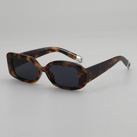 Rectangular Sunglasses Retro Vintage Wide PC Frame AC Lens UV400 Protection Fashion Hip Hop For Men Women Metal Decor