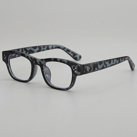 Retro Square Frame Glasses Fashion UV400 Protective Decorative Eyewear With Metal Rivets PC Frame For Men And Women