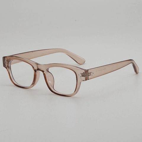 Retro Square Frame Glasses Fashion UV400 Protective Decorative Eyewear With Metal Rivets PC Frame For Men And Women
