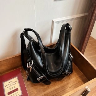 Borsa A Spalla Hobo Da Donna Pelle PU Tracolla Regolabile Cerniera Fibbia Per Cintura Arredamento Grande Capacità Chic Urban