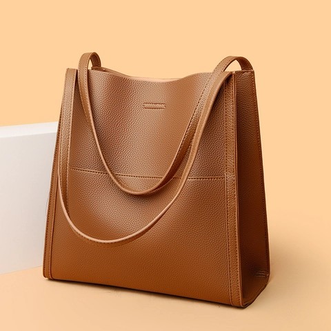 Dames Tote Tas Grote Capaciteit PU Leer Minimalistische Schoudertas Voor Dagelijks Woon Werkverkeer Chic Simple