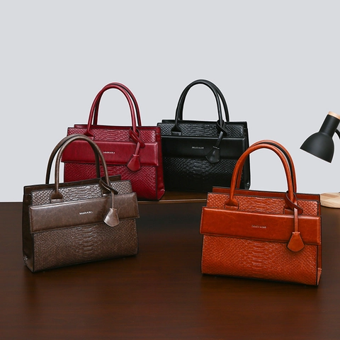 Women Retro PU Leather Handbag With Snake Embossed Pattern Large Capacity Crossbody Shoulder Bag For Daily Commute