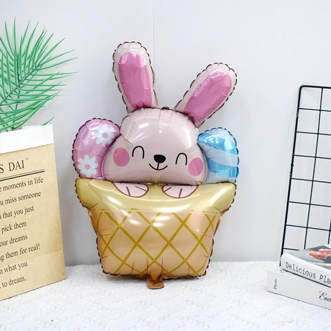 Easter Foil Balloons Cartoon Bunny Rabbit Chicken Egg Shapes Mylar Balloons Party Decoration Festive Supplies