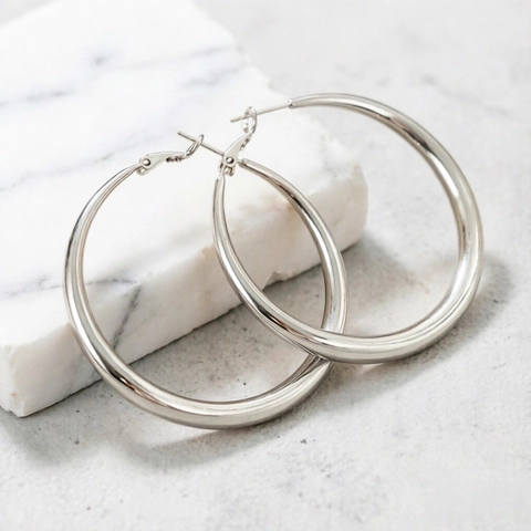 Boucles d'Oreilles Créoles en Cuivre Minimalistes pour Femmes Plaqué Or Argent Texture Haut de Gamme Cercle Géométrique Bijoux