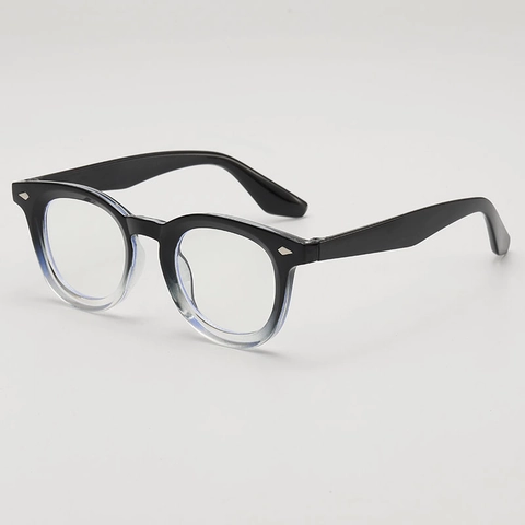 Retro Rond Brilmontuur Met PC Frame AC Lenzen Metalen Klinknagels Ultra Licht Heldere Glazen Koreaanse Vintage Mode Voor Dames Heren