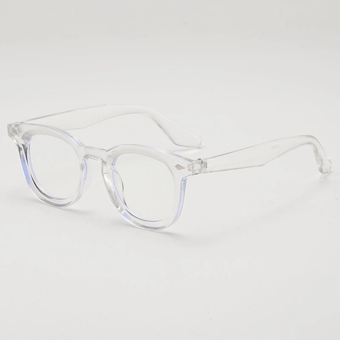 Retro Rond Brilmontuur Met PC Frame AC Lenzen Metalen Klinknagels Ultra Licht Heldere Glazen Koreaanse Vintage Mode Voor Dames Heren
