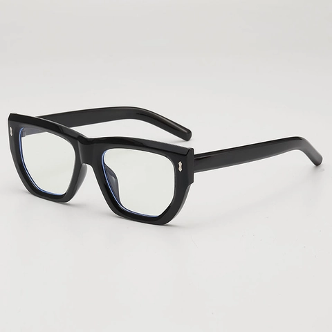 Lunettes Anti Lumière Bleue Carrées Mode Monture PC Style Rétro Ins Pleine Monture Avec Rivets Métalliques Pour Femmes Hommes