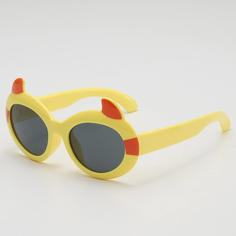 Kinderen Cartoon Zonnebril PC Frame Duivelshoorntjes Schattige Ronde Bril Halloween Feest Nieuwigheid Eyewear Voor Peuters