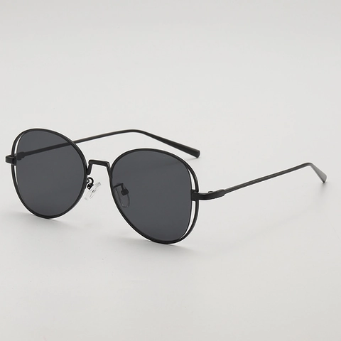 Occhiali Da Sole Retro Montatura In Metallo Tonda Protezione UV400 Bordo Cavo Moda Per Uomini Donne