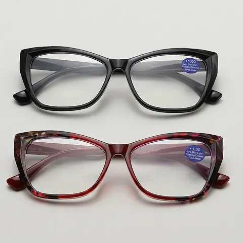 Occhiali Da Lettura Occhio Di Gatto Montatura PC Lente AC Anti Luce Blu Moda Presbiopia Per Anziani Elegante