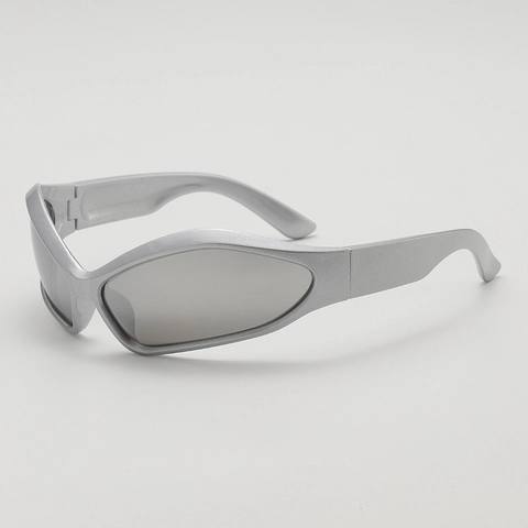Kinder Zonnebril Retro Y2K Futuristisch Wrap Around UV400 Bescherming PC Frame AC Lens Outdoor Mode Voor Jongens Meisjes