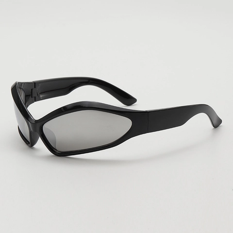 Kinder Zonnebril Retro Y2K Futuristisch Wrap Around UV400 Bescherming PC Frame AC Lens Outdoor Mode Voor Jongens Meisjes