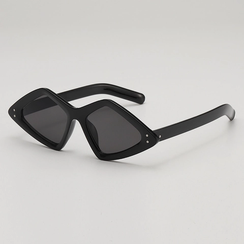 Geometrische Diamant Sonnenbrille Retro Katzenauge UV400 Schutz PC Rahmen Nieten Dekor Für Damen Herren Party Streetwear