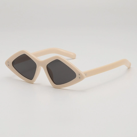 Geometrische Diamant Sonnenbrille Retro Katzenauge UV400 Schutz PC Rahmen Nieten Dekor Für Damen Herren Party Streetwear