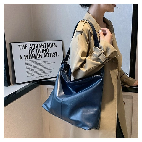 Bolso Tote De Gran Capacidad Para Mujer Cuero PU Bolso De Hombro Hobo Retro Con Correa De Ojales Ajustable Para Uso Diario