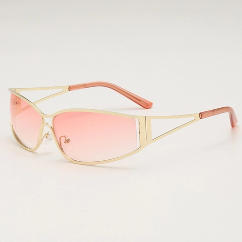Lunettes De Soleil Rétro Y2K Branches Métalliques Ajourées Cyberpunk Futuriste Protection UV400 Cyclisme Sport Unisexe