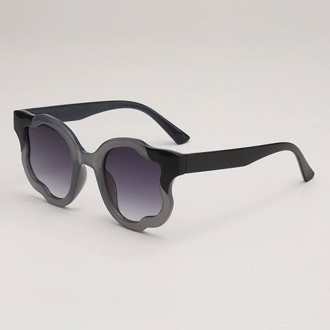Occhiali Da Sole Irregolari Festonati Montatura PC Lenti Sfumate AC Protezione UV Moda Tendenza Per Donna Uomo
