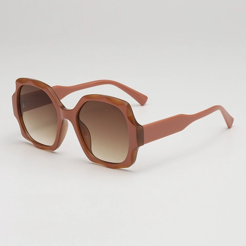 Women Oversized Sunglasses PC Frame AC Gradient Lenses Wavy Scalloped Border UV Protection Geometric Trendy Fashion