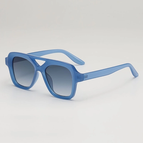 Retro Square Sunglasses Men Women PC Frame AC Lens UV400 Protection Double Bridge Cut-out Vintage Trendy Eyewear