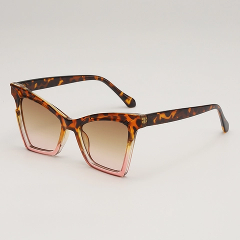 Occhiali Da Sole Cat Eye Da Donna Montatura Grande Protezione UV400 Lenti Sfumate Montatura In PC Tartarugato Moda Viaggio