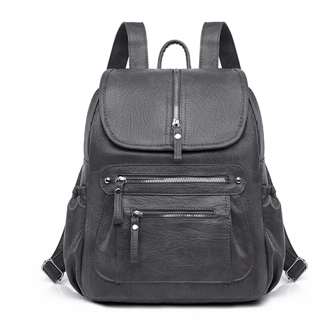 Zaino Da Donna In Pelle PU Tasche Multiple Grande Capacità Impermeabile Retro Casual Viaggio