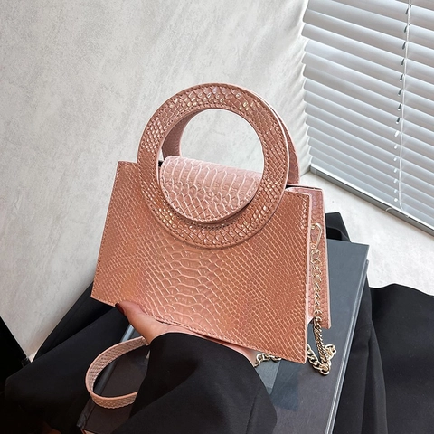 Sac À Épaule Femme Motif Serpent Laser Holographique Miroitement Cuir PU Poignée Ronde Chaîne Dorée Sac Bandoulière