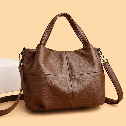 Bolso Tote Para Mujer De Cuero PU Con Patrón De Lichi Retro Color Sólido Costura Cruzada Con Correa De Hombro Desmontable