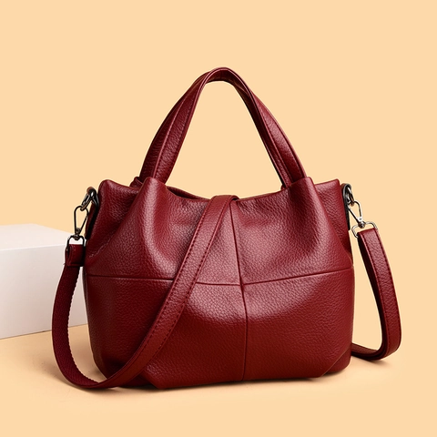Bolso Tote Para Mujer De Cuero PU Con Patrón De Lichi Retro Color Sólido Costura Cruzada Con Correa De Hombro Desmontable