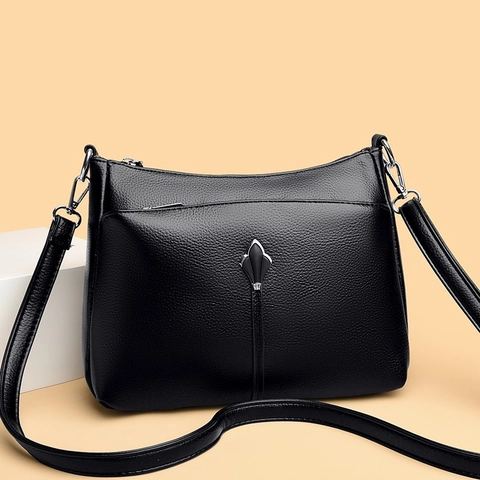 Borsa A Spalla Donna Trama Lychee Pelle PU Grande Capacità Tracolla Borsa A Mano Retro Versatile Cerniera Pendolare Regalo Madre