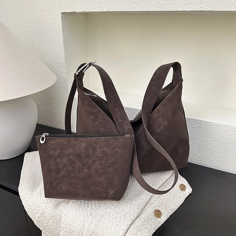 Borsa A Spalla Vintage Borsa A Tracolla Pelle PU Opaca Grande Capacità Tracolla Regolabile Urbano Minimalista Donne