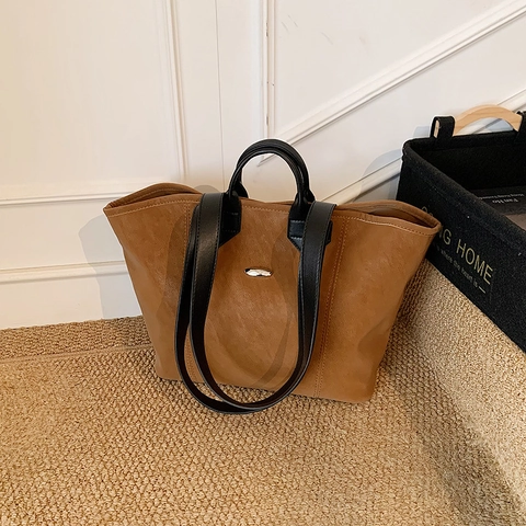 Grote Capaciteit Tote Tas PU Leer Matte Suède Textuur Retro Forens Schoudertas Voor Vrouwen Vintage Mode Stijlvol