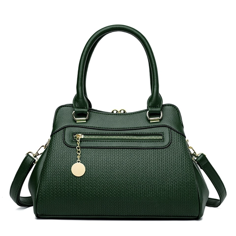 Bolso De Mano Para Mujer Cuero PU Textura Lichi Tejida Bolso De Hombro Herrajes Dorados Color Sólido Elegante Retro